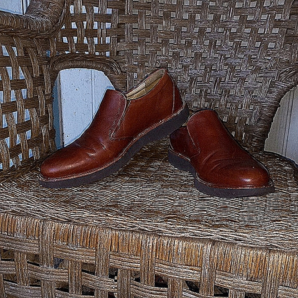 Samuel Hubbard Men's  Traveler Loafer Size 9W Whiskey Tan Leather, Light Wear.